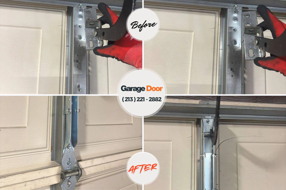 Before and after: garage door repair Griffith, IN